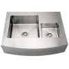 Whitehaus 36" Stainless Steel Double Bowl Farmhouse Apron Sink, 16 Gauge, WHNCMDAP3629