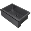 Whitehaus 30" Stainless Steel Farmhouse Apron Sink Kit, Matte Black, WHNPL3020-MBLK