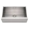 Whitehaus 33" Stainless Steel Single Bowl Farmhouse Apron Sink, 16 Gauge, WHNCMAP3321