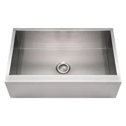 Whitehaus 33" Stainless Steel Single Bowl Farmhouse Apron Sink, 16 Gauge, WHNCMAP3321